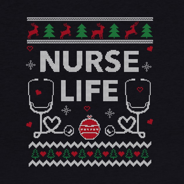 Nurse Life Funny Nursing Gift Ugly Christmas Design by Dr_Squirrel